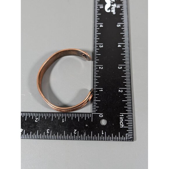 Copper Floral Cuff Bracelet 7 in Classic Western Boho - Picture 6 of 7